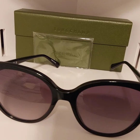 Longchamp French Luxury Black Sunglasses - Picture 1 of 9